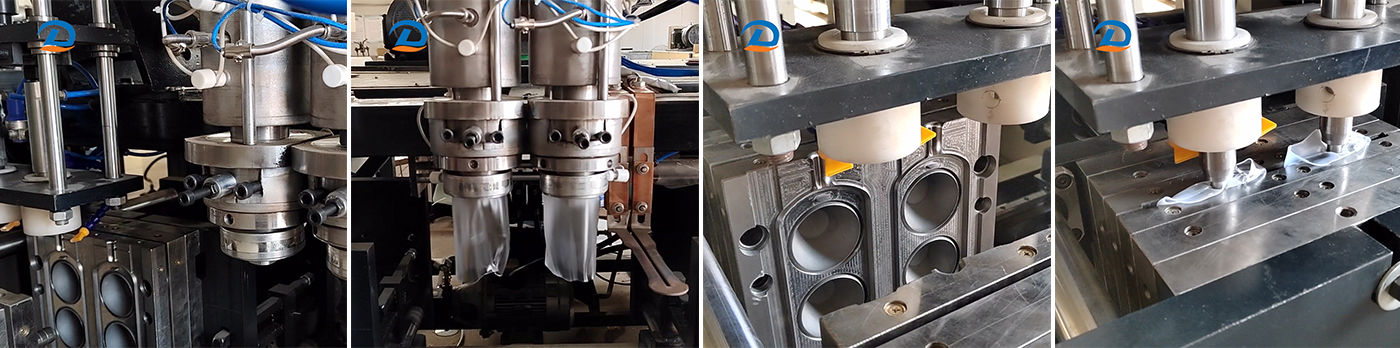 Máquina semiautomática de moldeo por soplado de recipiente de aceite de doble tornillo con diseño de línea de nivel de líquido